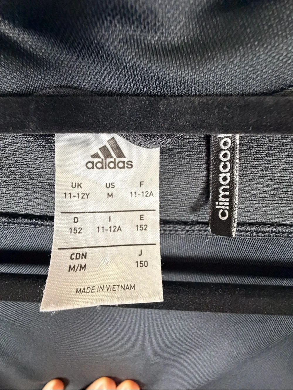 adidas Jacket Boys M Zip up Track Black 3 White Stripes Climacool Breathable